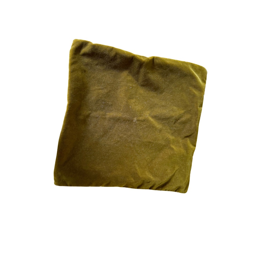 Crate & Barrel Reversible Faux Mohair Linen Pillow Cover Ocher 20x20 404-564